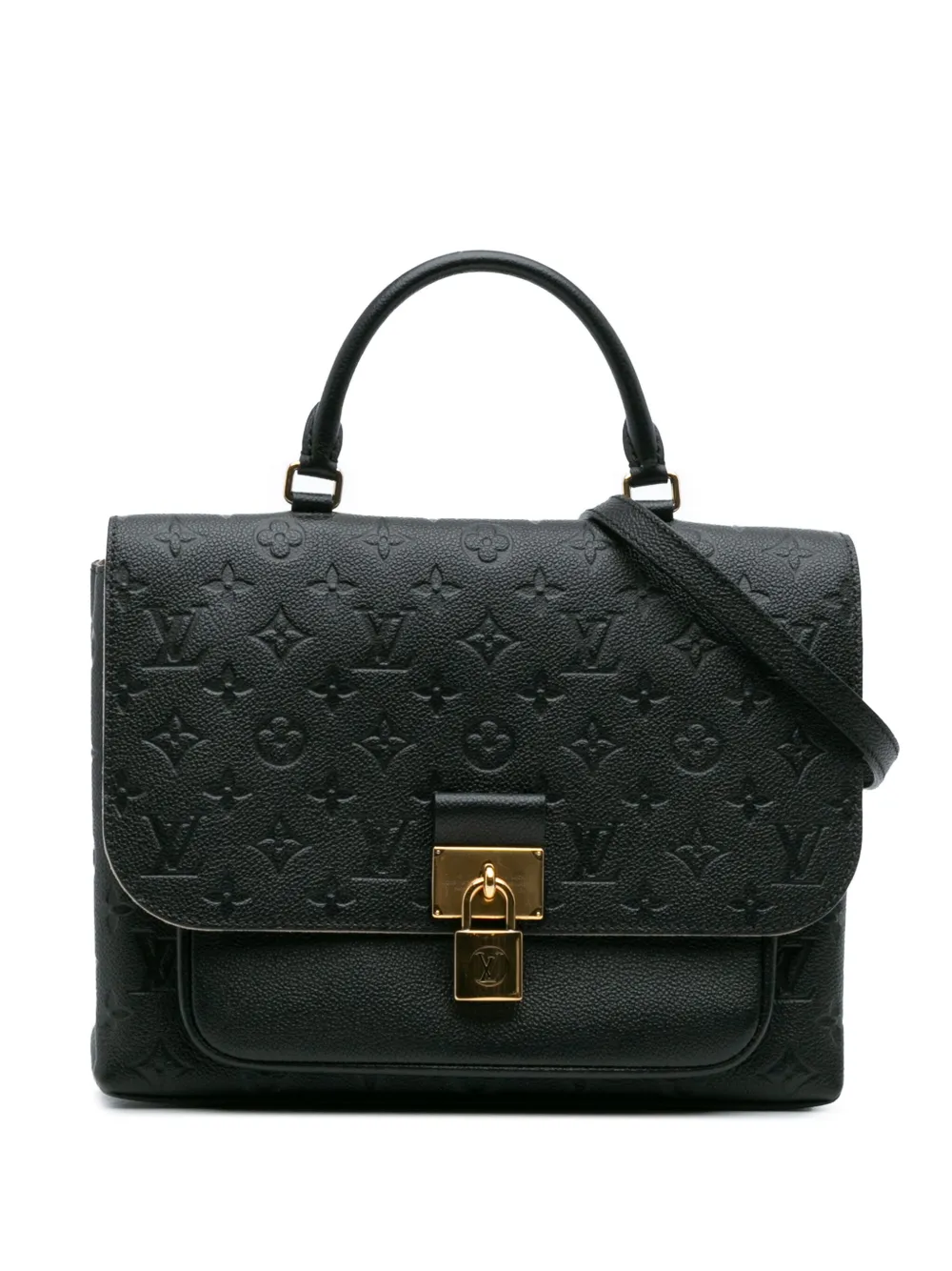 Pre-owned Louis Vuitton 2019 Monogram Empreinte Marignan Satchel In Black