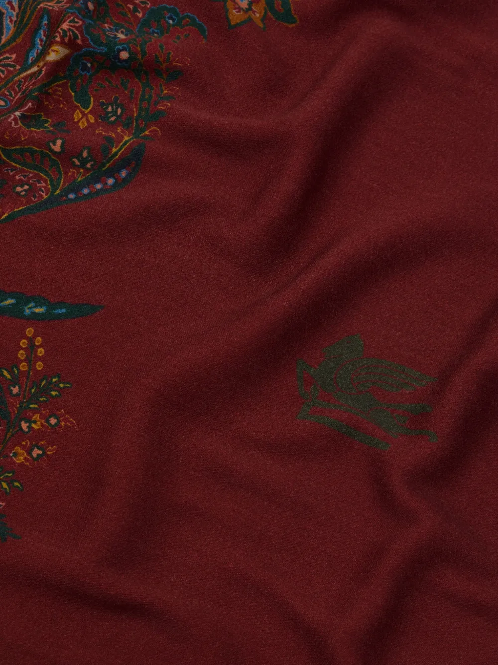  Etro Home Pegaso Floral-motif Blanket (140cm X 180cm) - Red 