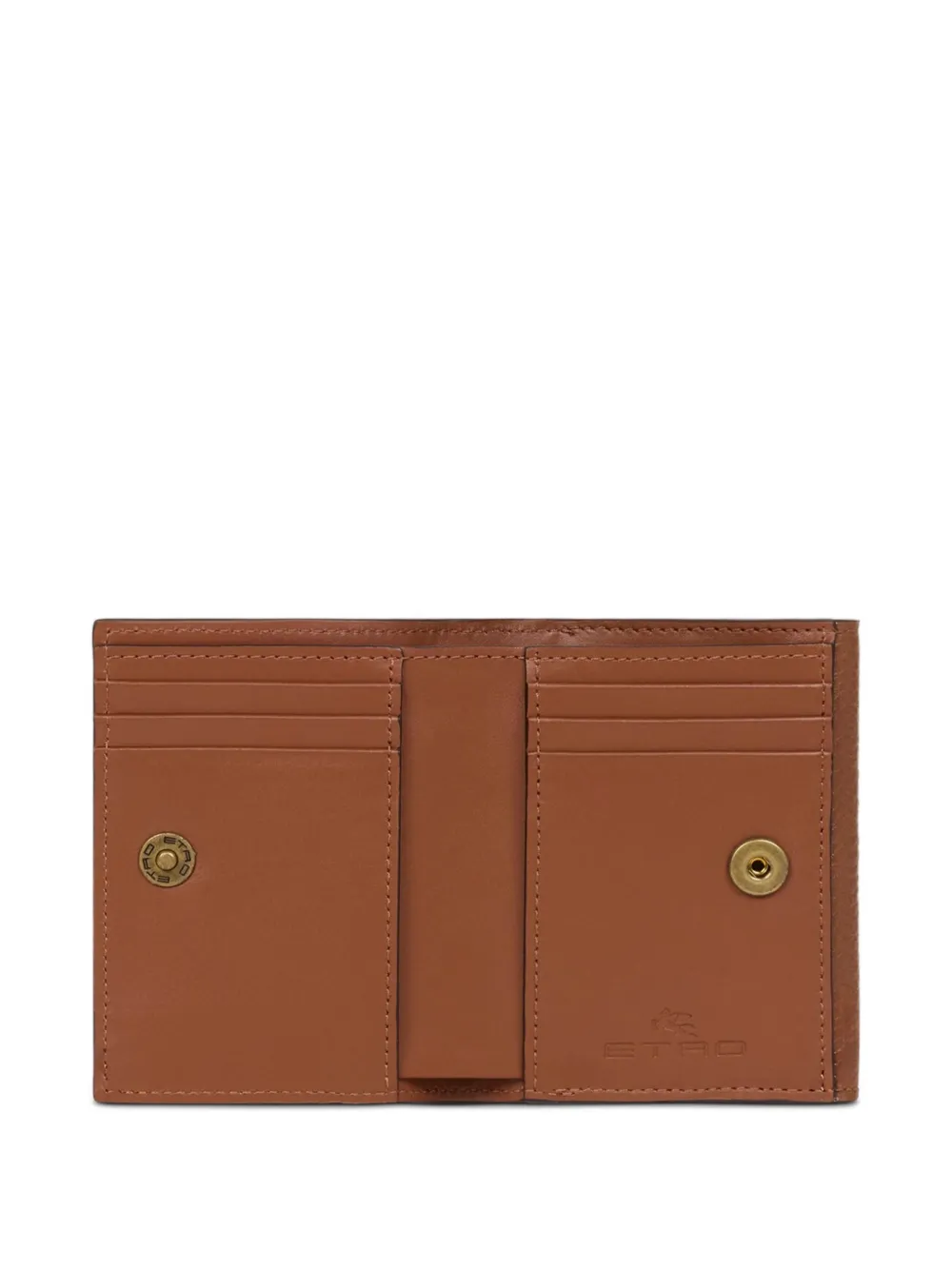 Etro Small Tumbled-leather Wallet In Brown