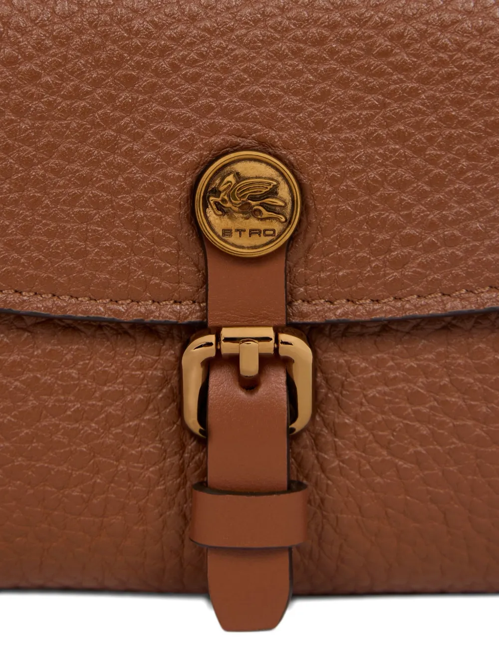 Etro Small Tumbled-leather Wallet In Brown