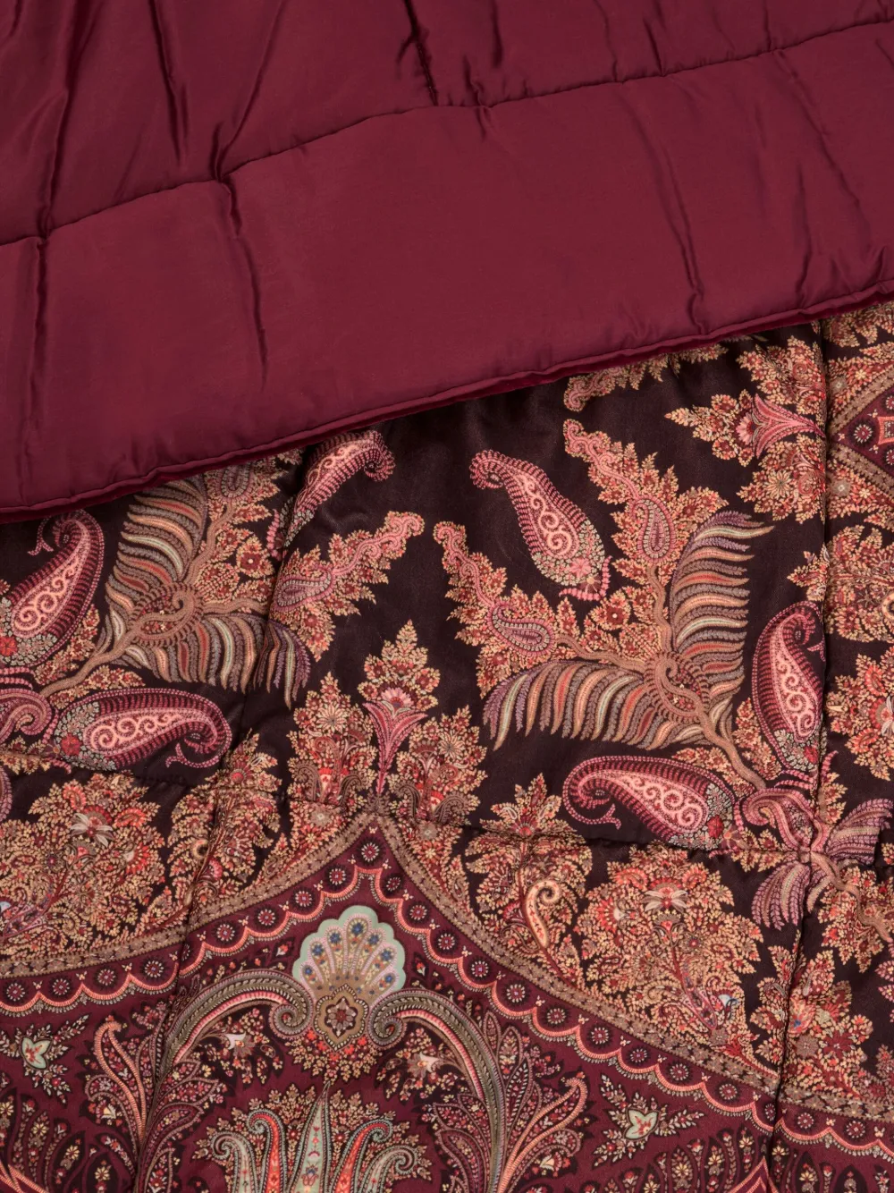 Etro Home Leafy-motif Quilt (270cm X 270cm) In Burgundy