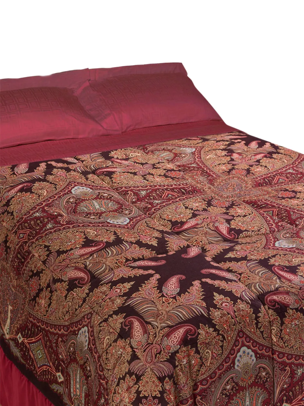 Etro Home Leafy-motif Quilt (270cm X 270cm) In Burgundy