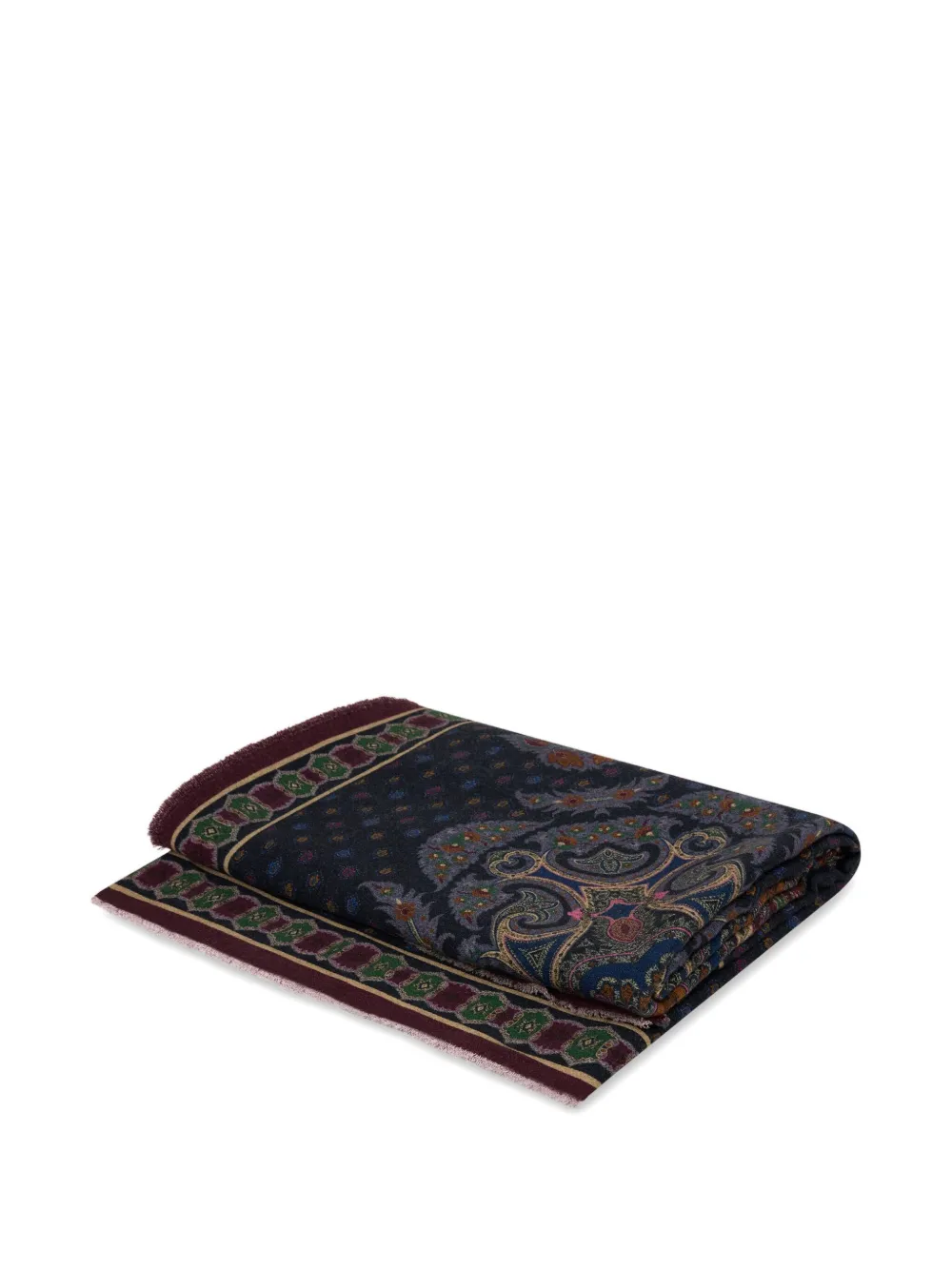 ETRO HOME placed-print wool blanket (140cm x 180cm) | Blue | Image 1