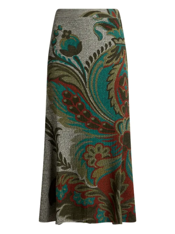 ETRO スカート ETRO フローラル ストレートスカート | グレー | FARFETCH JP