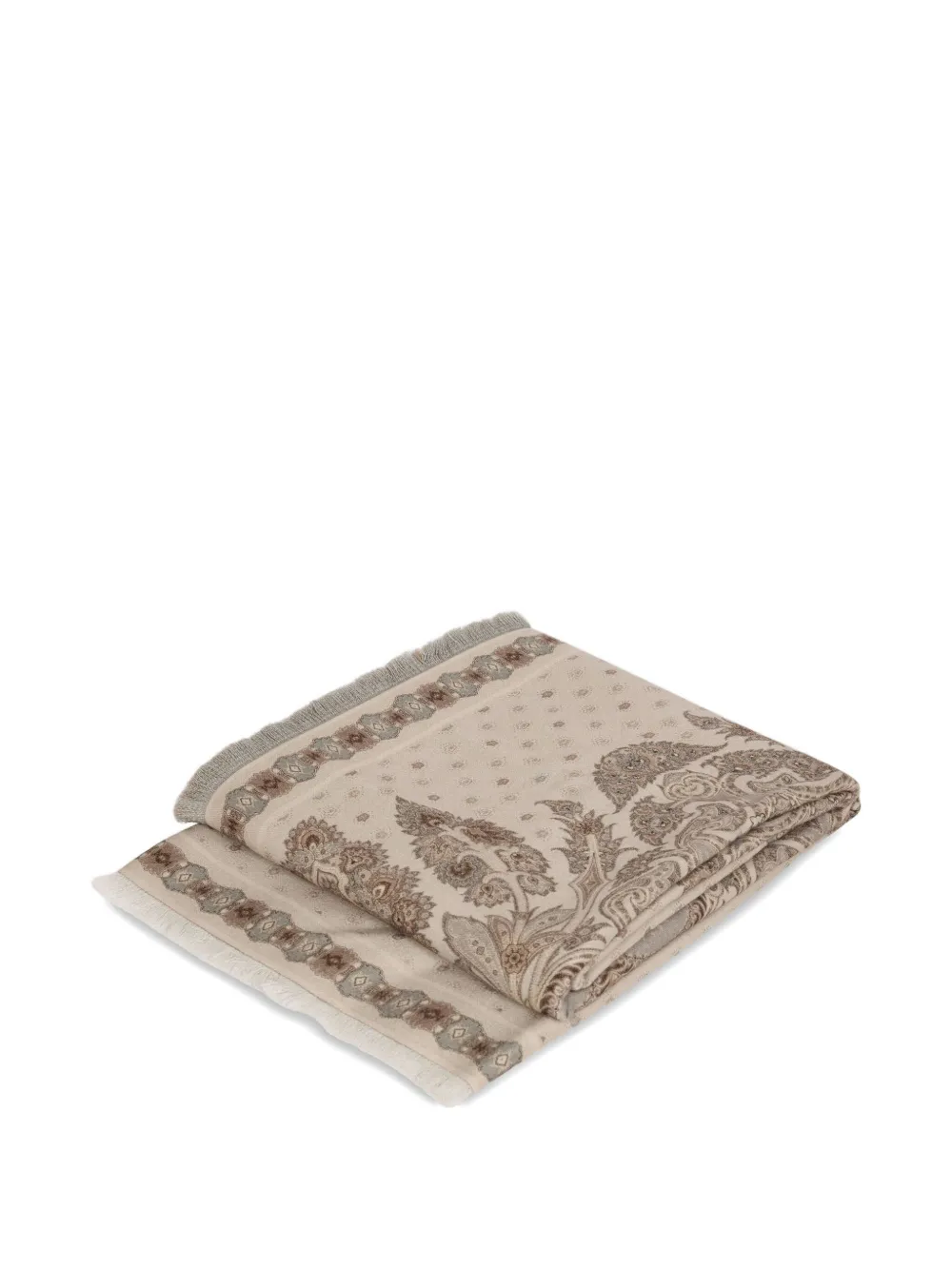 ETRO HOME placed-print wool blanket (140cm x 180cm) | Neutrals | Image 1