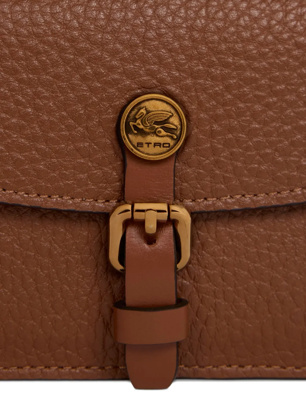 Etro Tumbled-leather Card Holder In Brown
