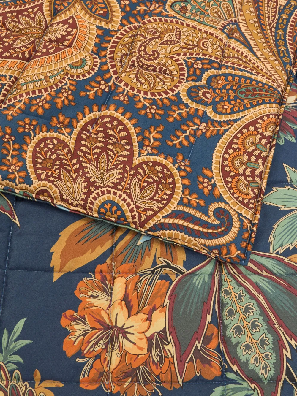  Etro Home Quilted Floral Blanket (130cm X 180cm) - Blue 