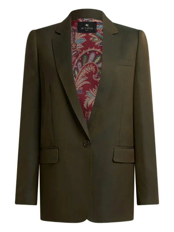 ETRO シングルジャケット | グリーン | FARFETCH JP