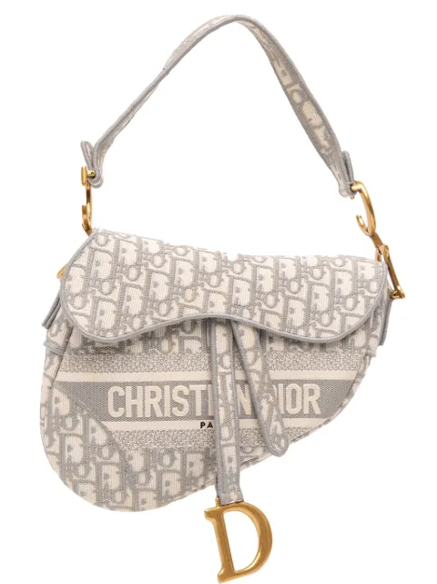 Christian Dior Pre-Owned 2021 Oblique Embroidered Canvas Saddle Bag shoulder bag