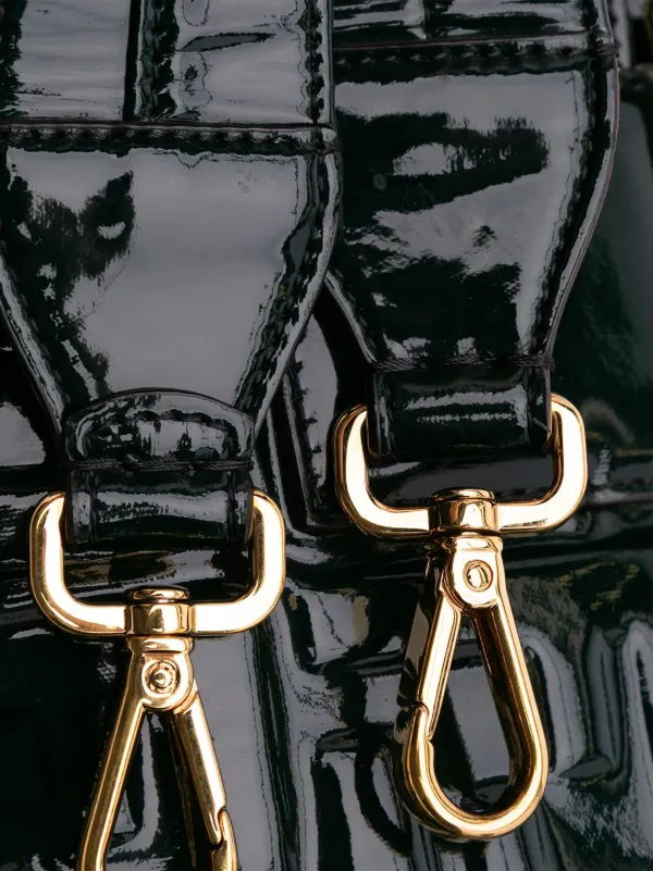 Fendi Pre-Owned 2010-2025 Large Zucca Embossed Patent Baguette