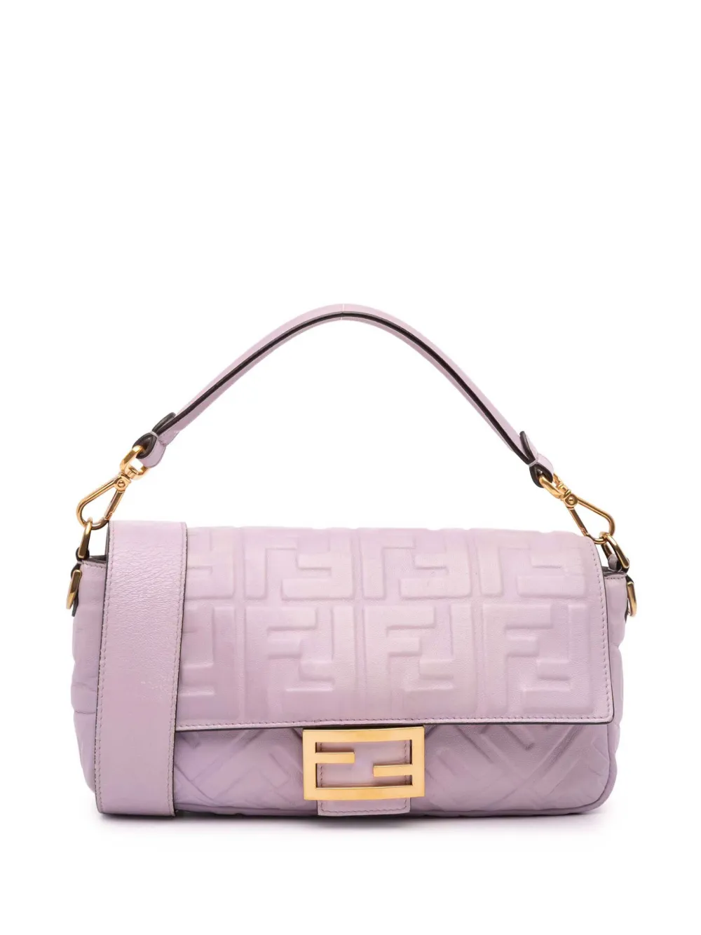 Fendi Pre-Owned 2010-2025 Zucca Embossed Leather Baguette satchel | Purple | Image 1