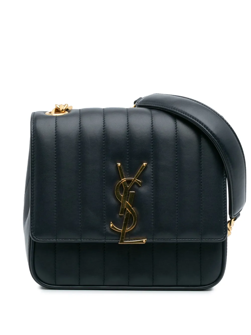 Saint Laurent Pre-Owned Borsa a tracolla Vicky media in pelle di agnello con catena 2018 | blu | Image 1