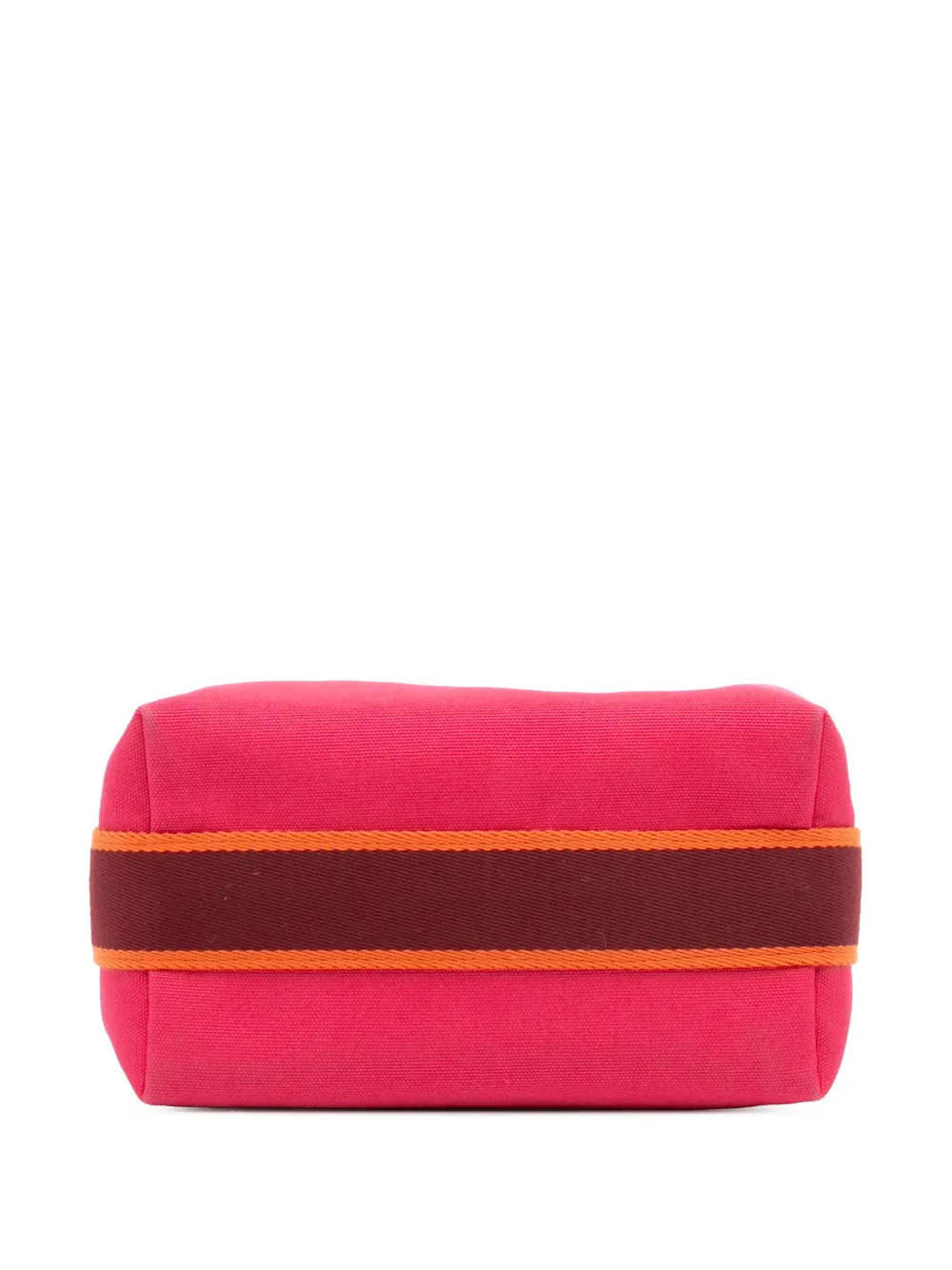 Pre-owned Hermes 2021-2025 Small Canvas Bride A Brac Case Vanity Bag In Pink