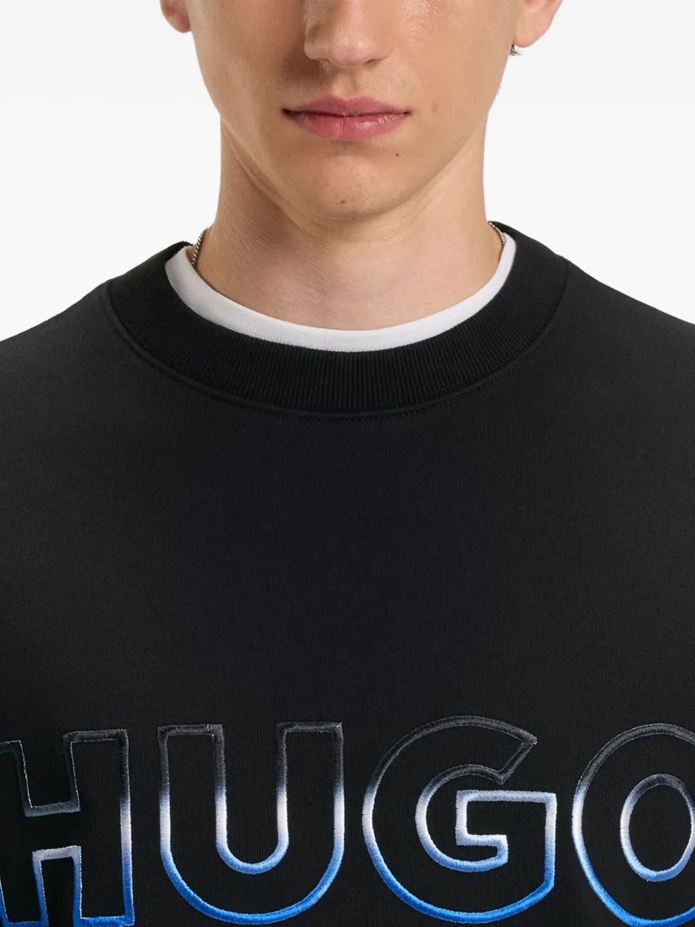 Hugo Boss Logo-embroidererd Sweatshirt In Black