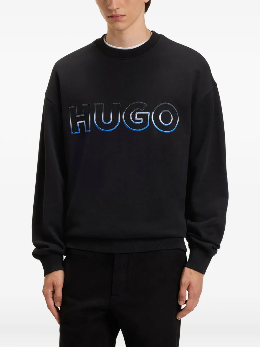 Hugo Boss Logo-embroidererd Sweatshirt In Black
