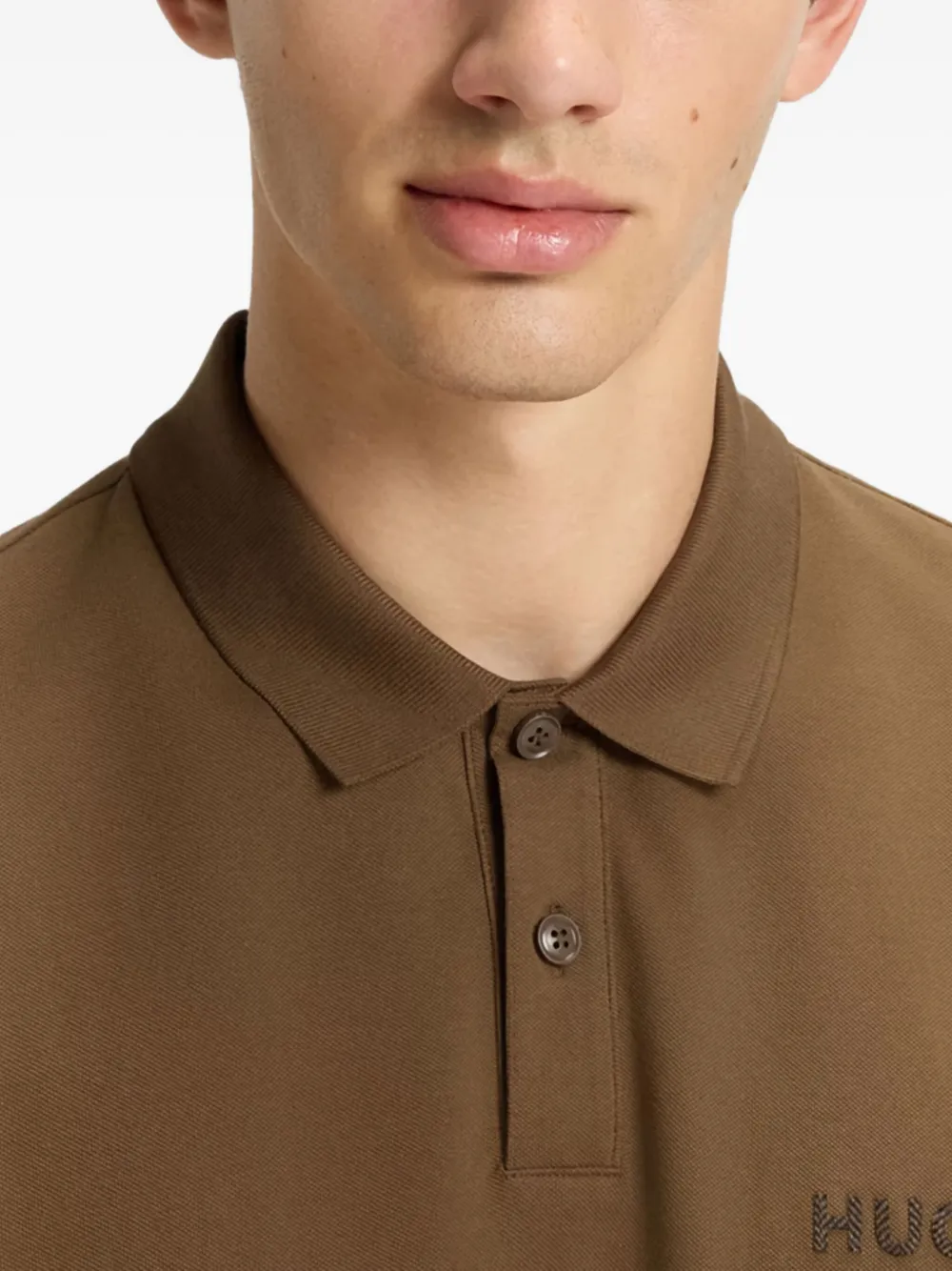 Hugo Boss Logo Polo Shirt In Brown