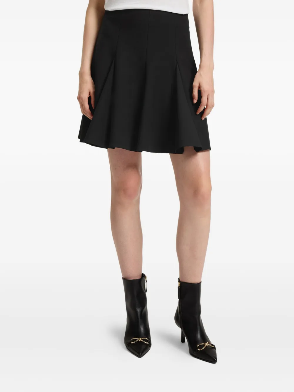 Hugo Boss Pleated Mini Skirt In Black