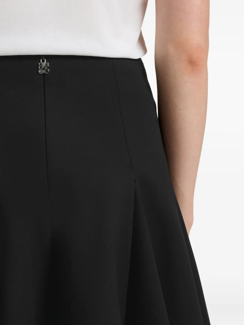 Hugo Boss Pleated Mini Skirt In Black