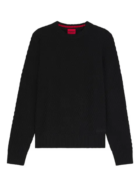 HUGO textured crew-neck sweater 