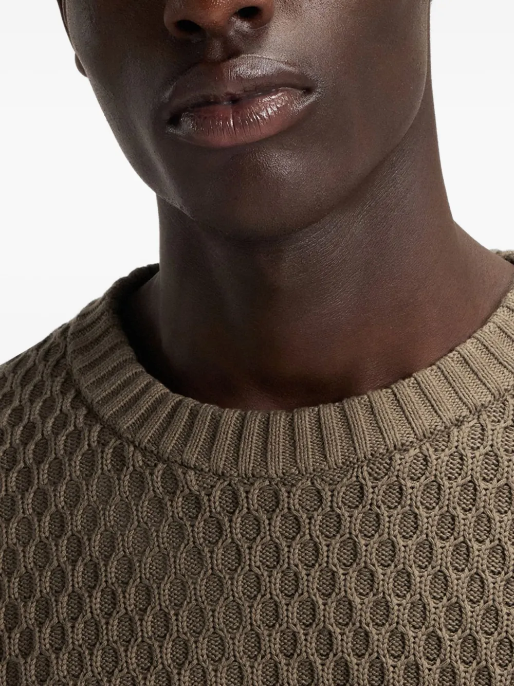 HUGO Sneakers met ronde hals en textuur Beige