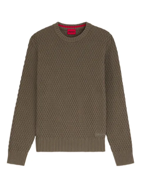 HUGO textured crew-neck sneakers 