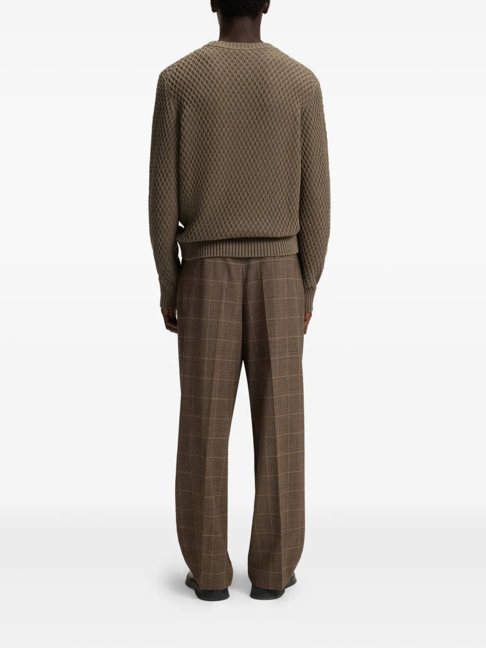 HUGO textured crew-neck sneakers - Beige