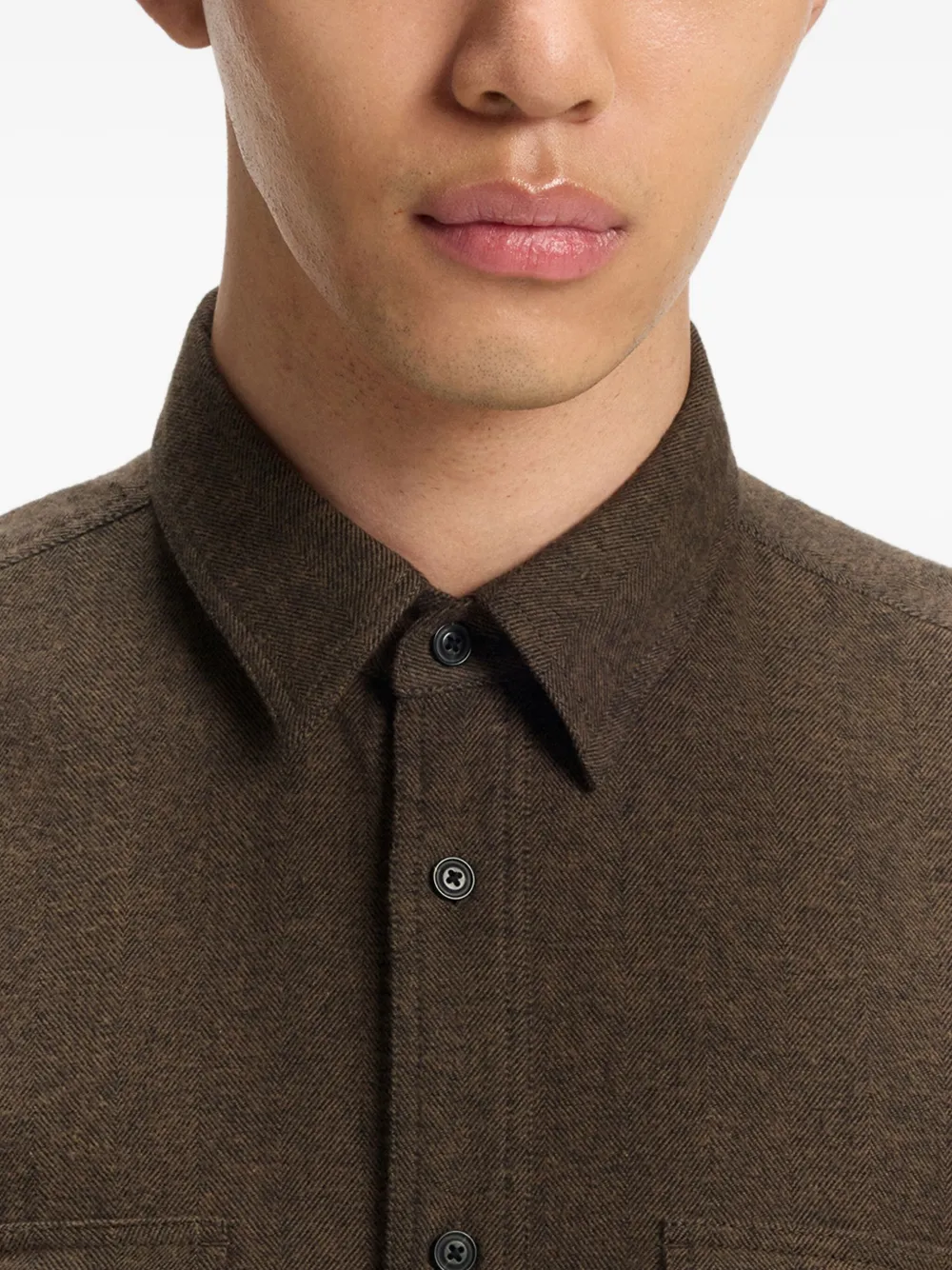 Hugo Boss Pocket Shirt In Brown
