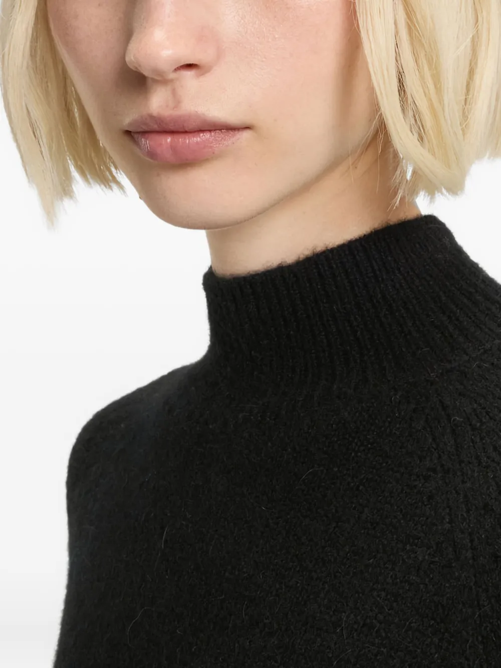 Hugo Boss Relaxed-fit Mock-neck Sweater In A Wool Blend In Black