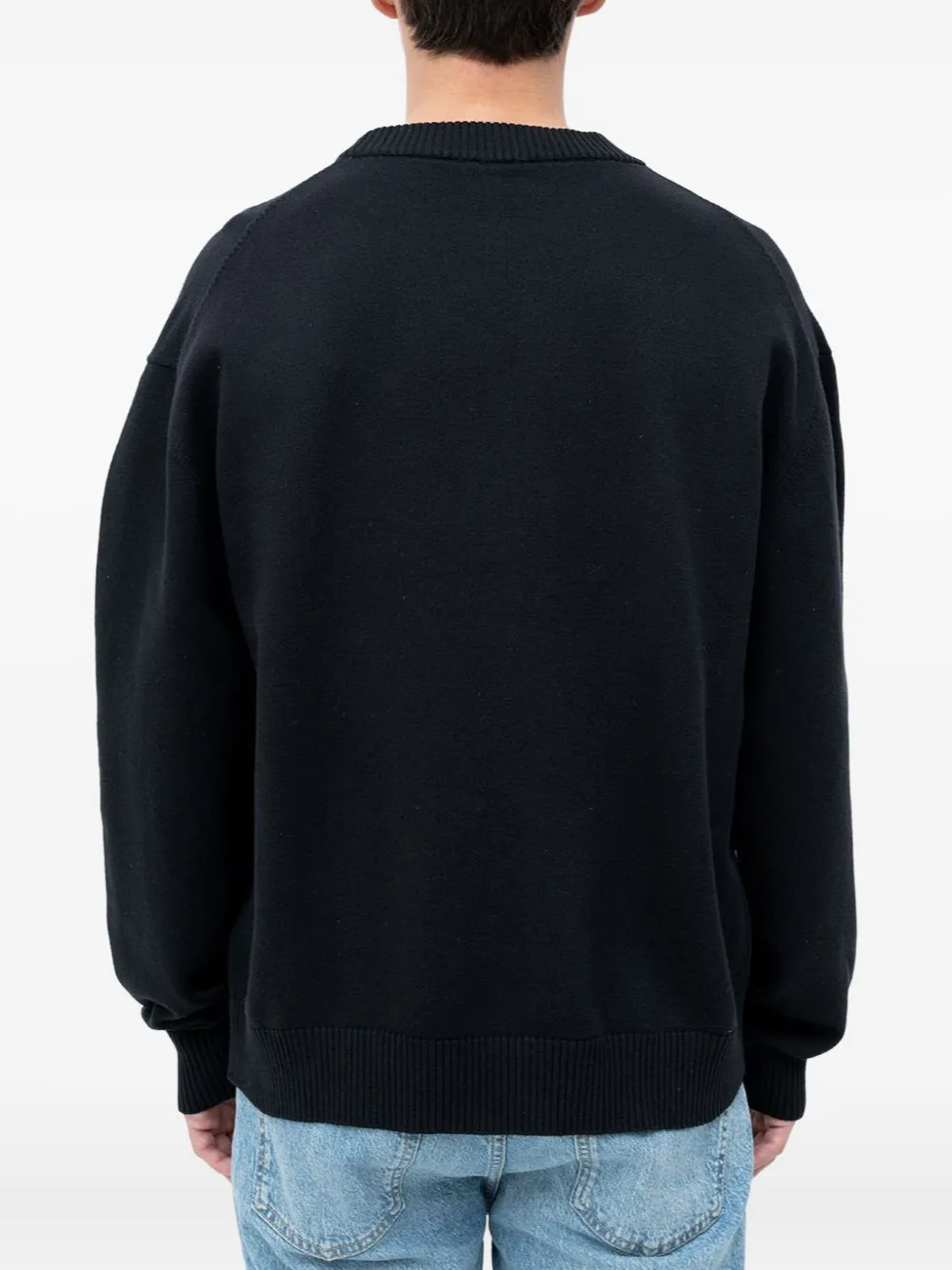HUGO logo-appliqué sweater - Zwart