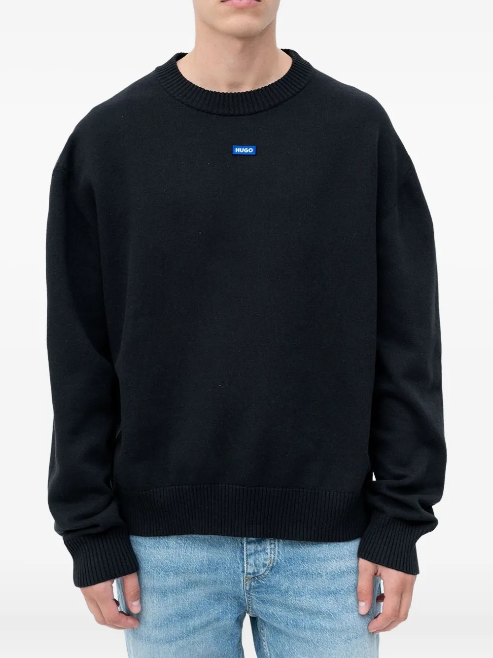 HUGO jersey con aplique del logo | negro | Image 1