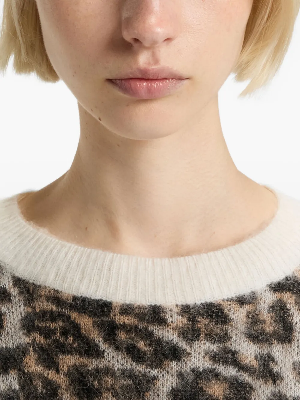 HUGO Trui met dierenprint en ronde hals Bruin