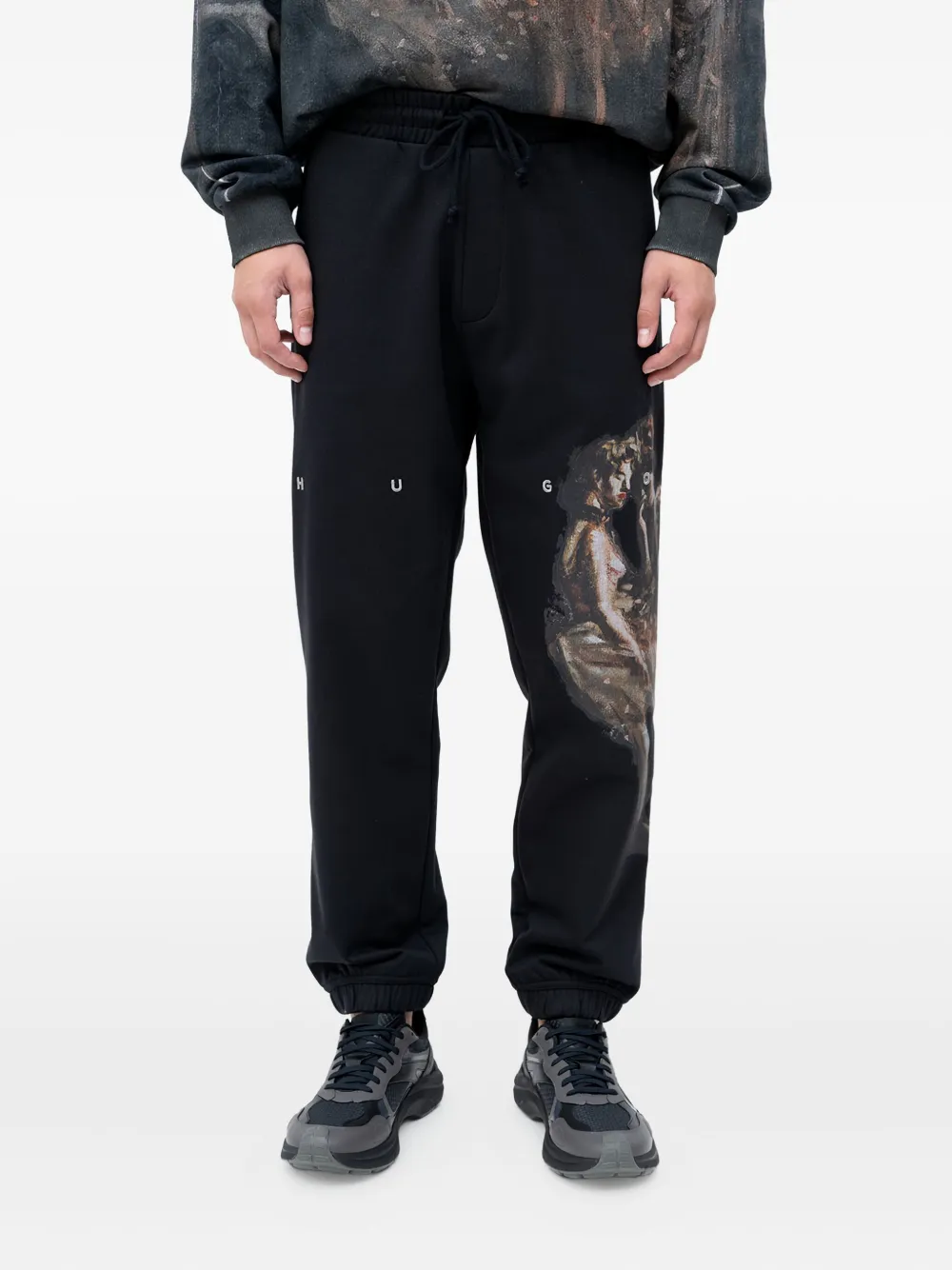 HUGO graphic-print track pants | Black | Image 1