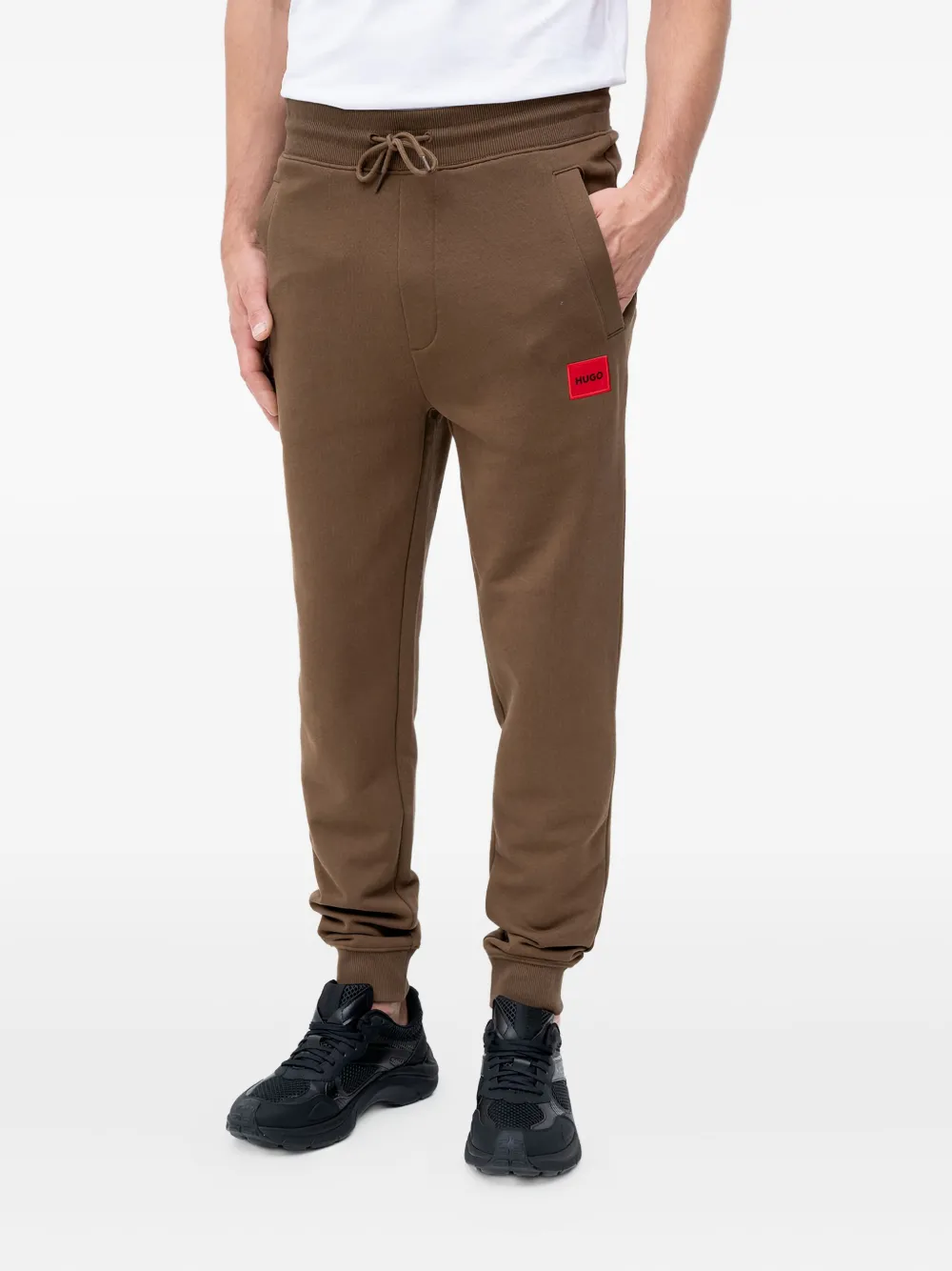 HUGO logo-patch track pants | Brown | Image 1