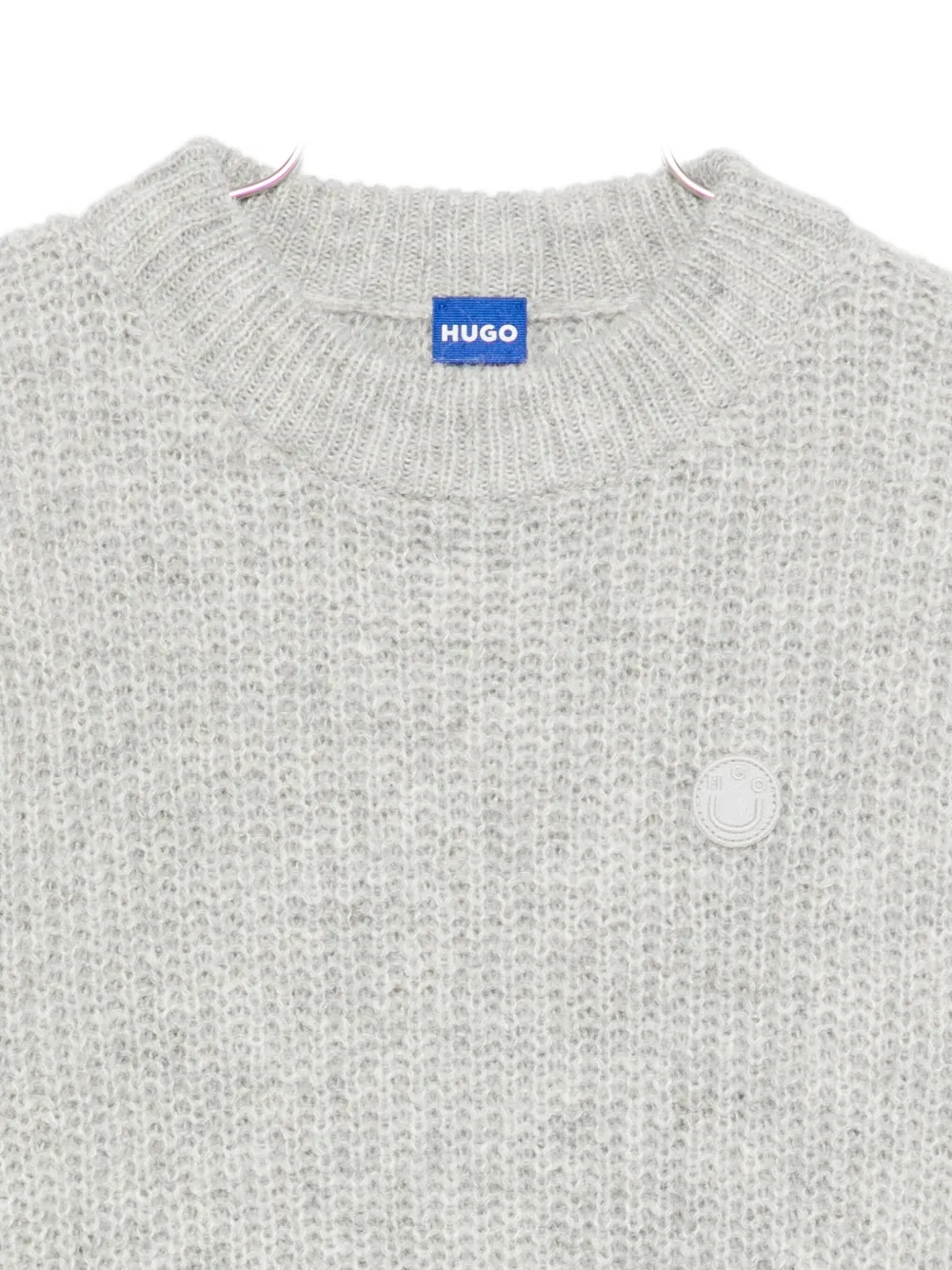 Hugo Boss Logo-patch Sweater In Gray