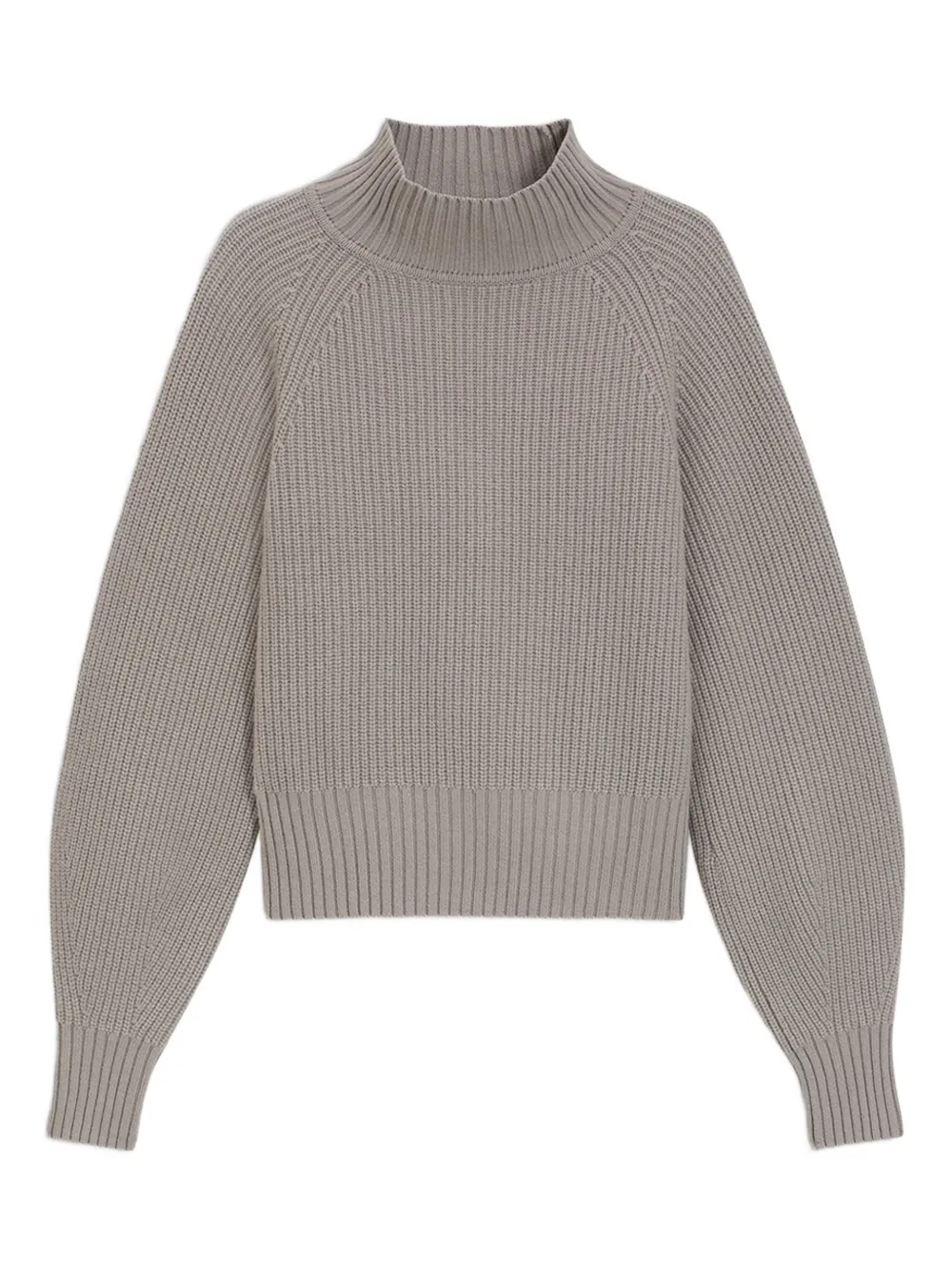 HUGO リブ ファンネルネックセーター - ニュートラル