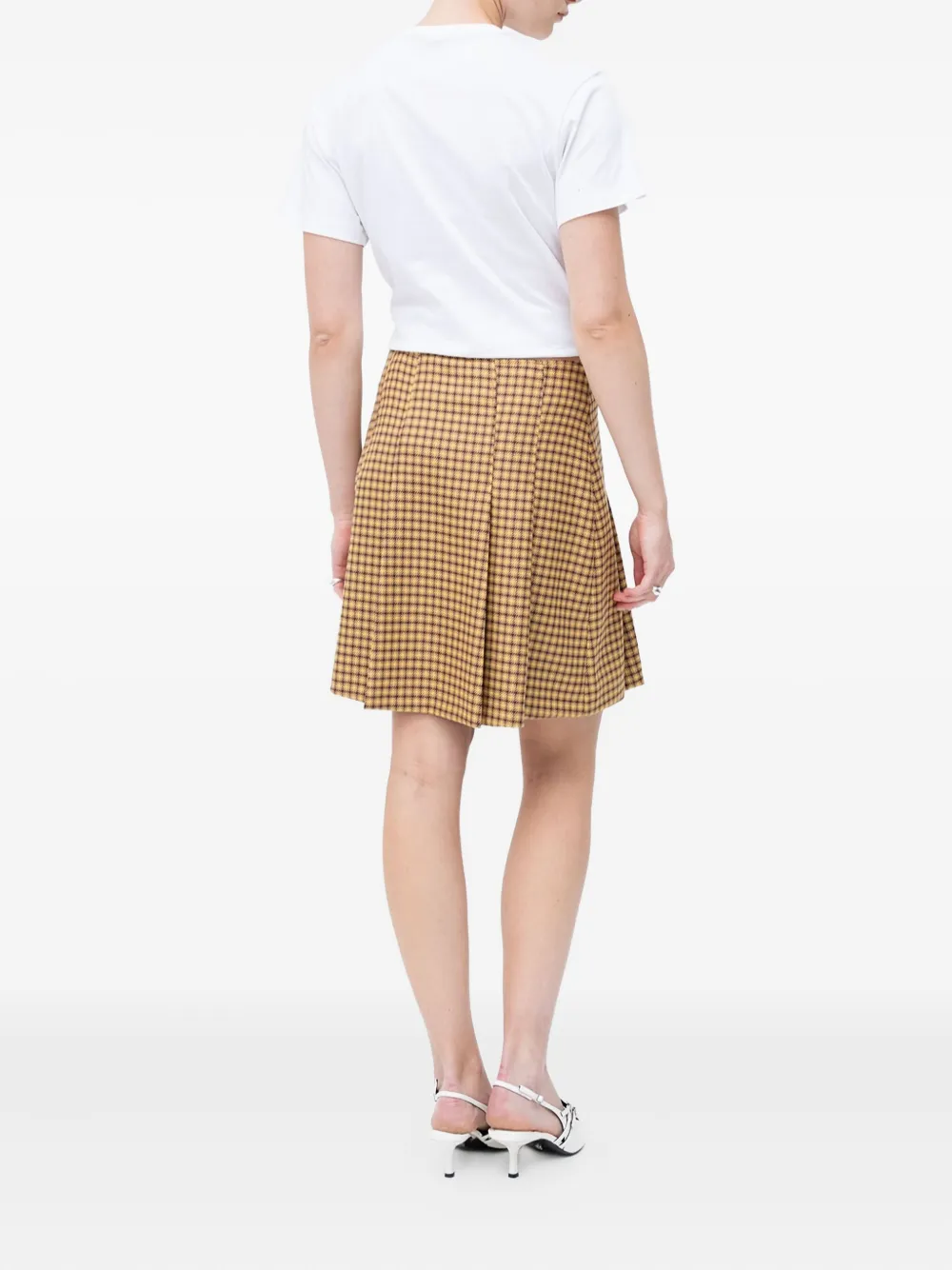 Hugo Boss Plaid Pleated Mini Skirt In Multi