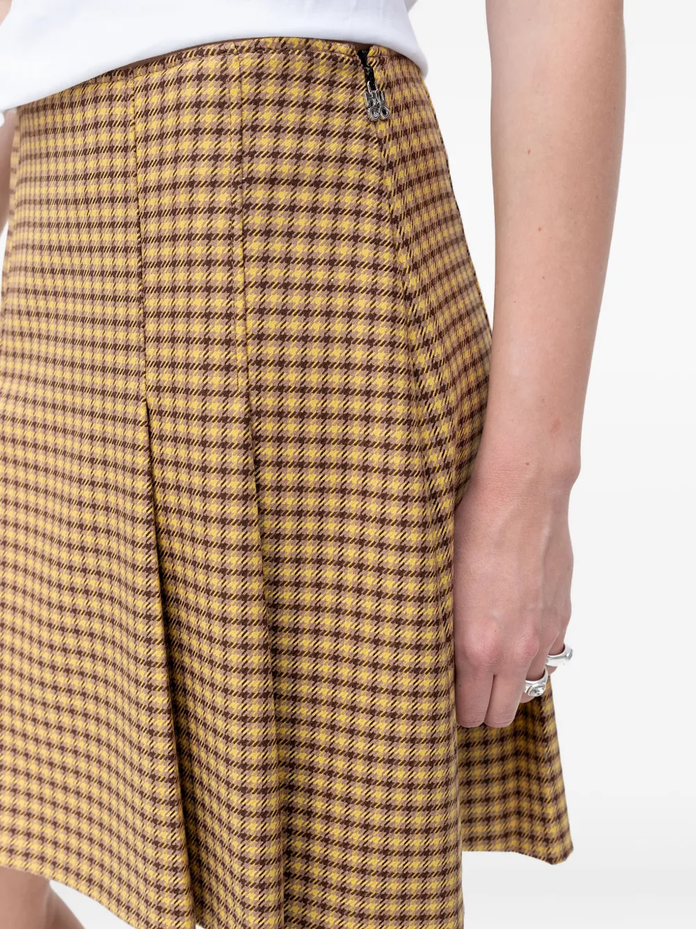 Hugo Boss Plaid Pleated Mini Skirt In Multi