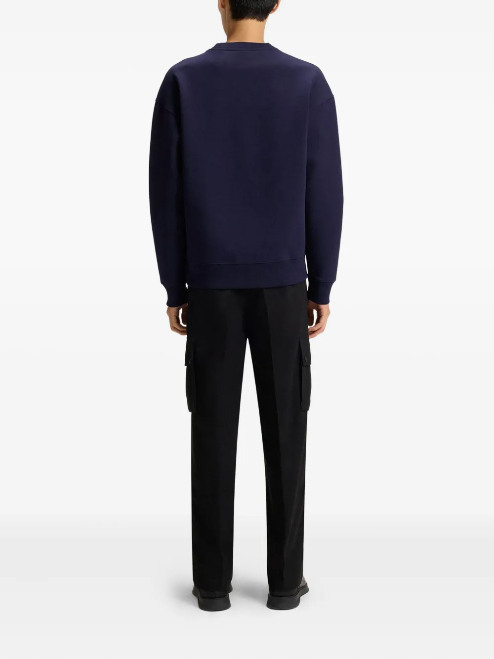 HUGO logo-plaque sweatshirt - Blauw