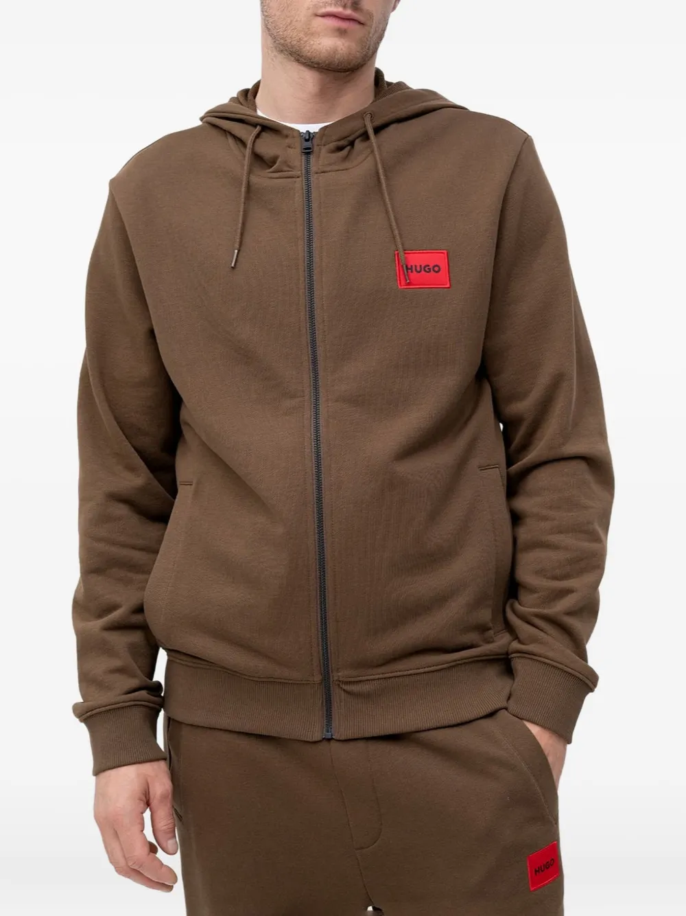 HUGO zip-up hooded jacket | Brown | Image 1