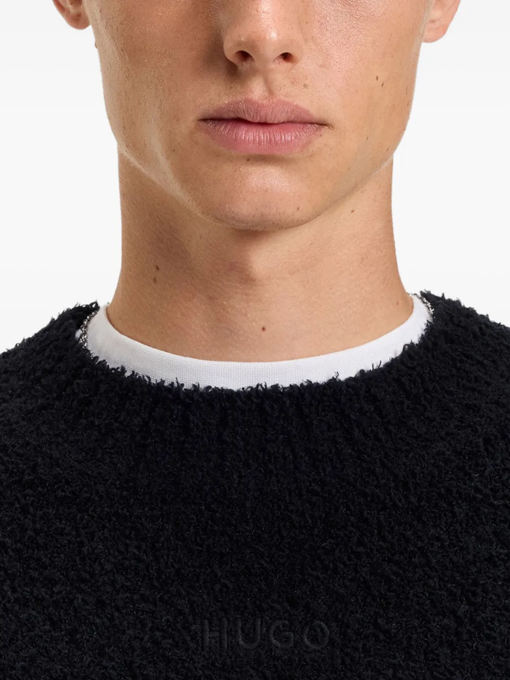 HUGO Sweater met ronde hals Zwart