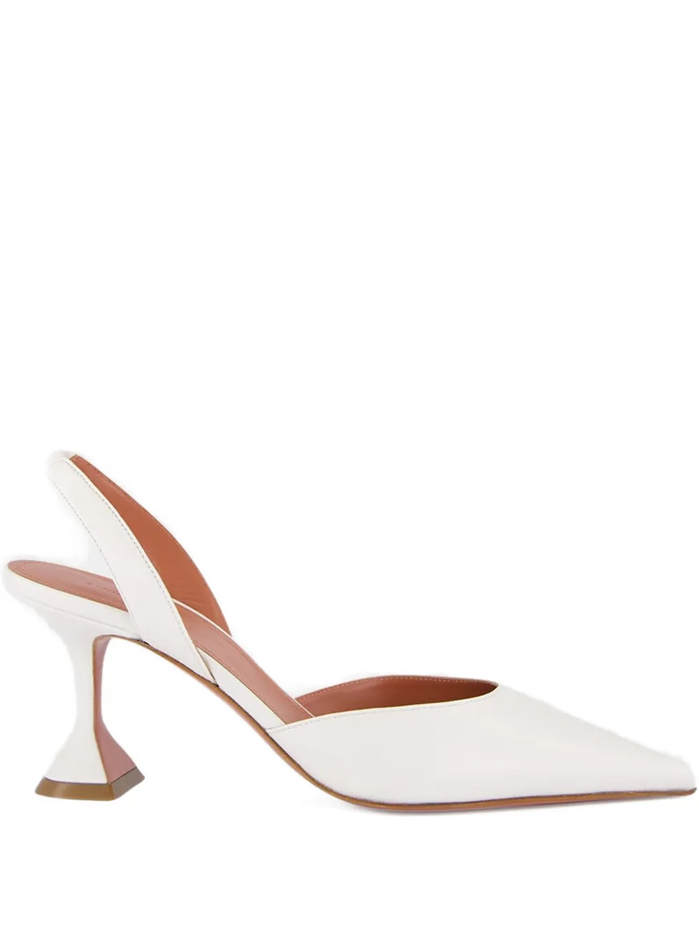 Amina Muaddi slingback-strap leather heeled pumps - Bianco