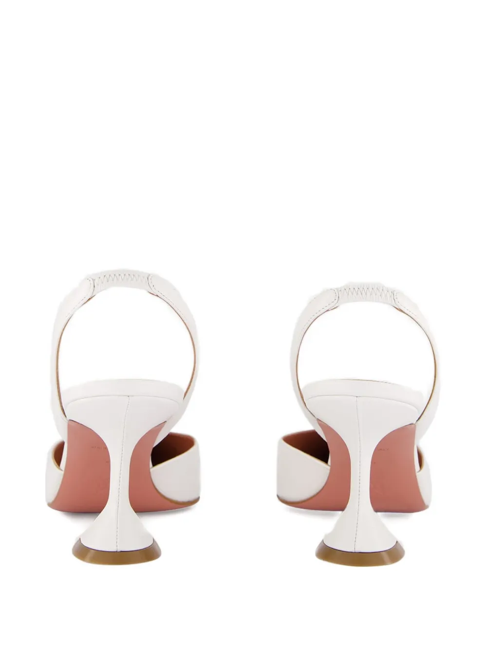 Amina Muaddi slingback-strap leather heeled pumps Wit