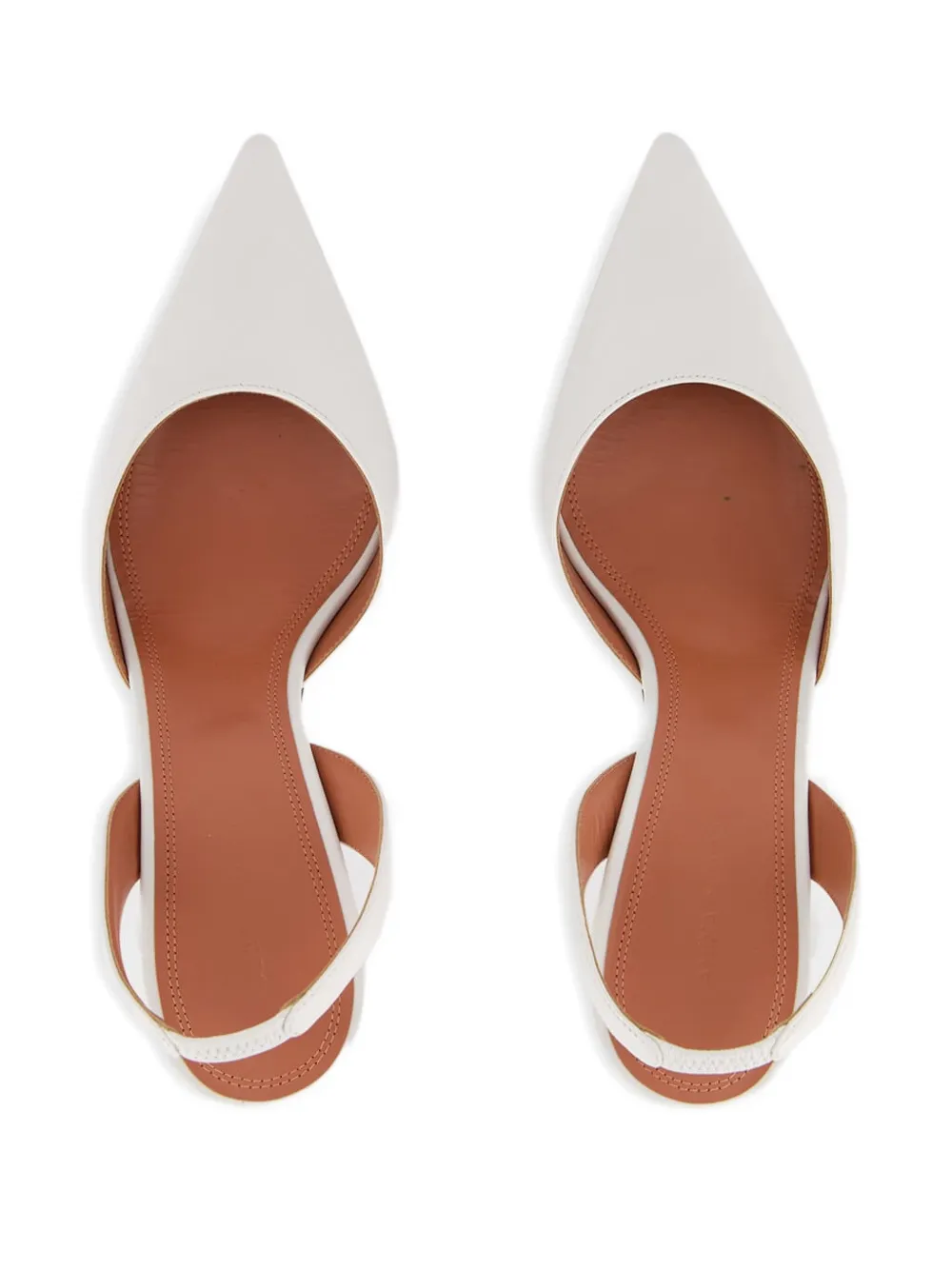 Amina Muaddi slingback-strap leather heeled pumps Wit