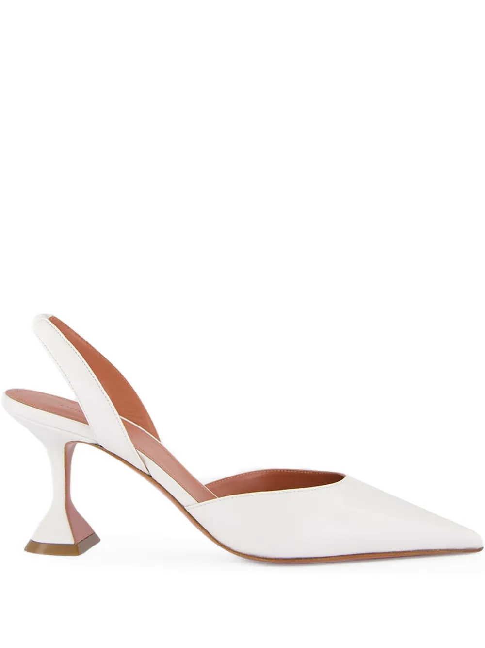 Amina Muaddi slingback-strap leather heeled pumps - Bianco