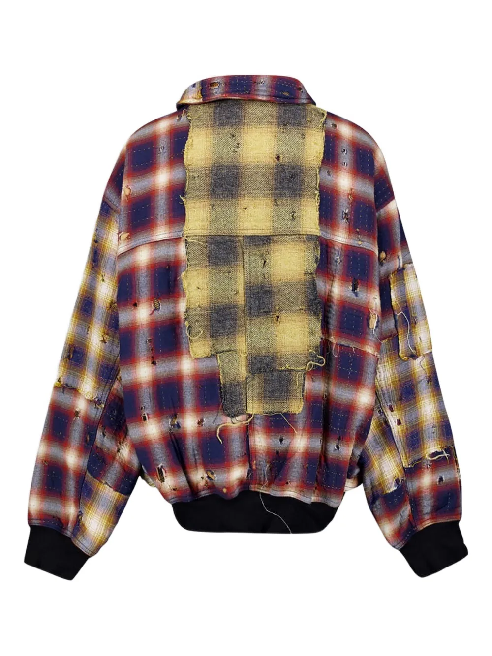 Givenchy Geruit jack met patchwork Blauw