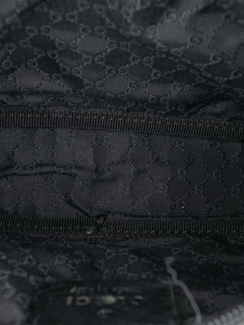 Pre-owned Gucci 2000-2015 Denim Web Shoulder Bag In Black