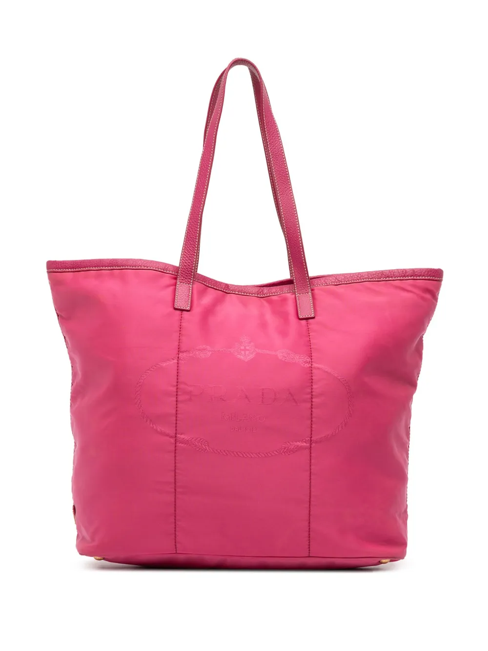Prada Pre-Owned 2013-2025 テスート カナパ ロゴ トートバッグ - ピンク Prada Pre-Owned 2013-2025 テスート カナパ ロゴ トートバッグ - ピンク