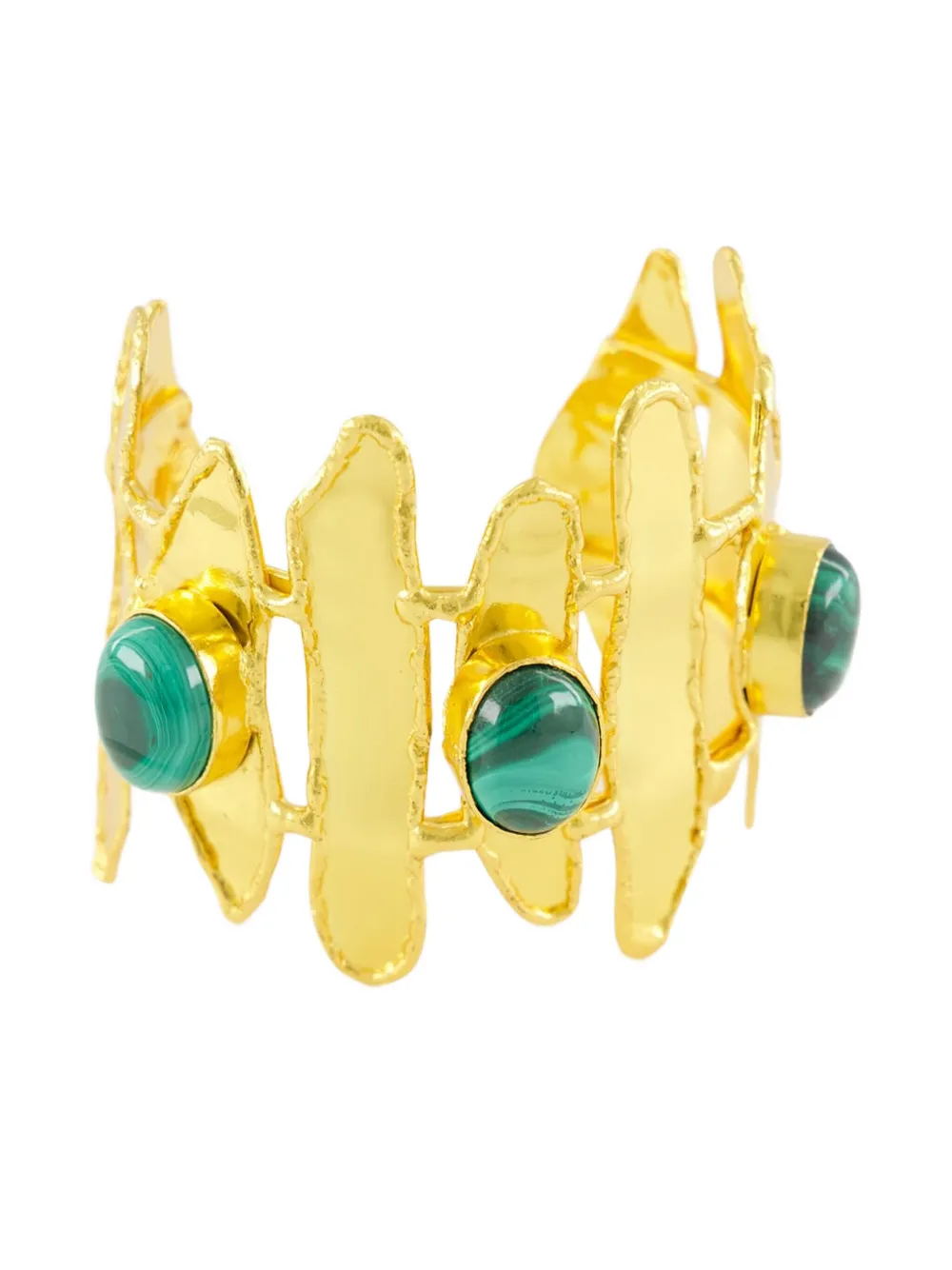 Sylvia Toledano Brutalist armband met malachiet - Goud