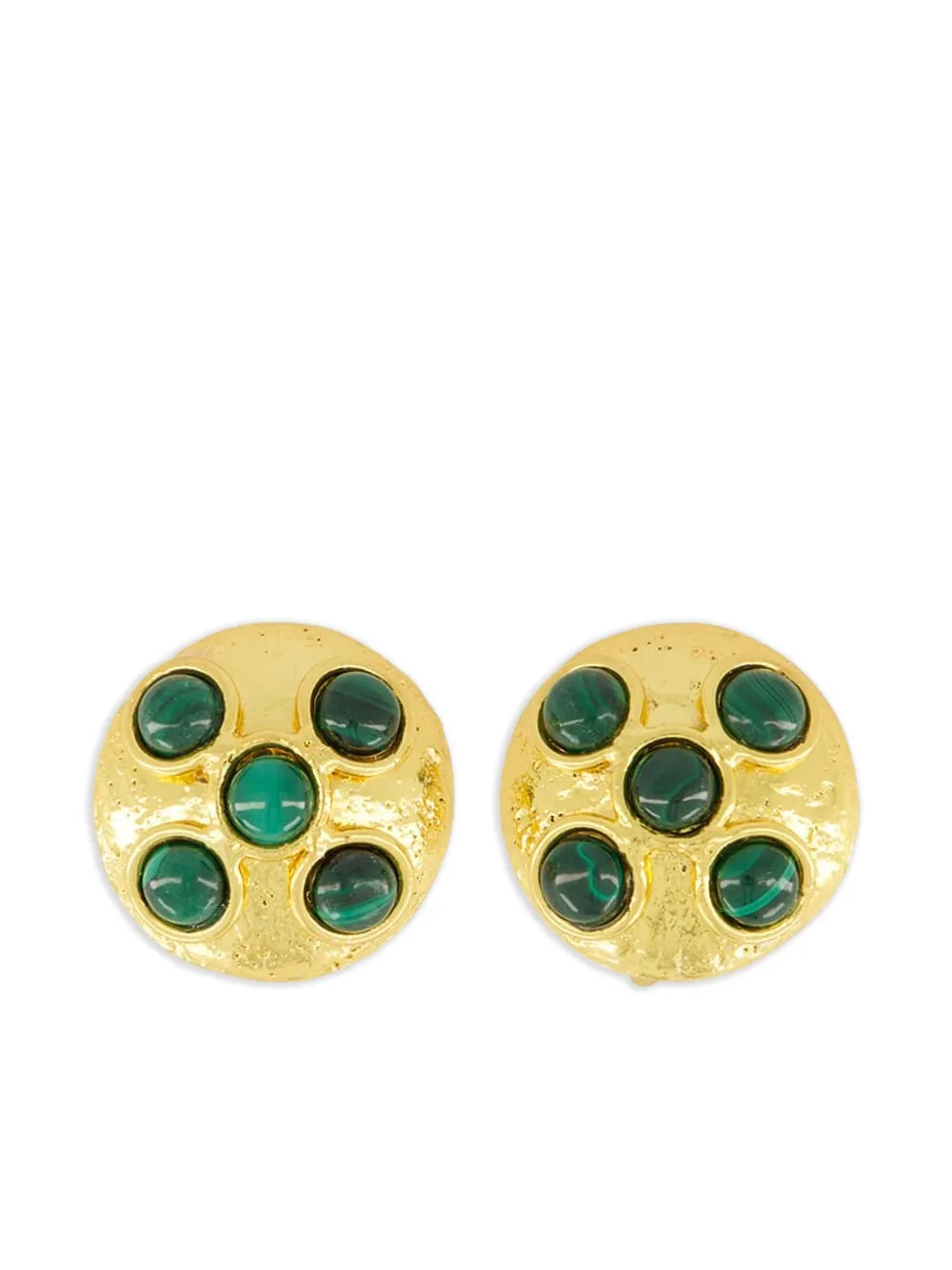 Sylvia Toledano Brutalist malachite earrings | Gold | Image 1