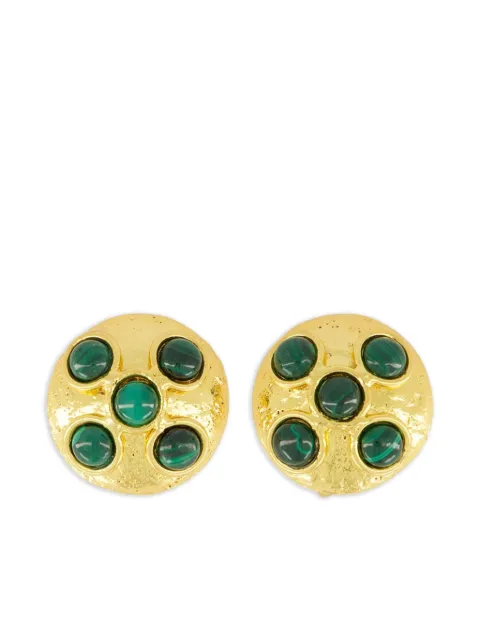 Sylvia Toledano Brutalist malachite earrings